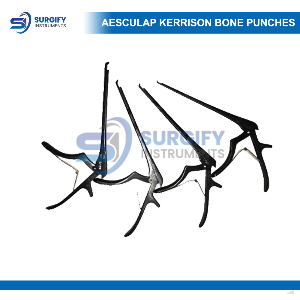 AESCULAP KERRISON BONE PUNCHES DETACHABLE NOIR COATED SET OF 4